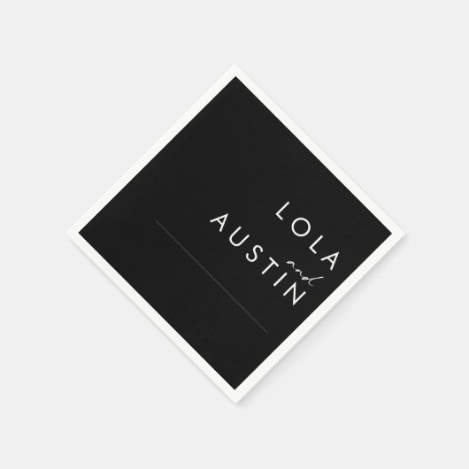 Modern minimalistisch | Zwarte bruiloft Napkins Servet (Hoek)