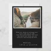 Modern minimalistisch | Zwarte foto in een Lijst Bedankkaart (Achterkant)