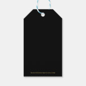 Modern minimalistisch | Zwarte gouden bruiloft Cadeaulabel (Achterkant)