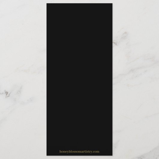 Modern minimalistisch | Zwarte gouden weddenschapp Programmakaart (Achterkant)