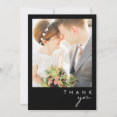 Modern minimalistisch | Zwarte platte foto Bedankkaart (Voorkant)