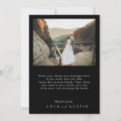 Modern minimalistisch | Zwarte platte foto Bedankkaart (Achterkant)