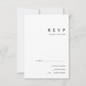 Modern minimalistisch | Zwarte RSVP-kaart RSVP Kaartje (Voorkant)