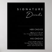 Modern Minimalistisch | Zwarte Signature Dranken B Poster (Voorkant)