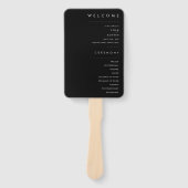 Modern minimalistisch | Zwarte-weddenschapsprogram Handwaaier (Voorkant)