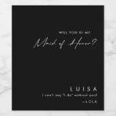 Modern minimalistisch | Zwartwitter van het eervol Wijn Etiket (Enkel label)