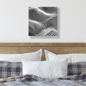 Modern Minimalistische 3D Golf Art - Abstract Mono Canvas Afdruk (Insitu (Slaapkamer))