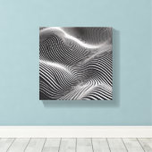 Modern Minimalistische 3D Golf Art - Abstract Mono Canvas Afdruk (Insitu (Houten vloer))