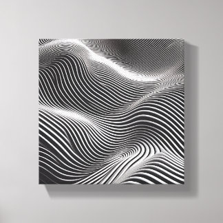 Modern Minimalistische 3D Golf Art - Abstract Mono Canvas Afdruk