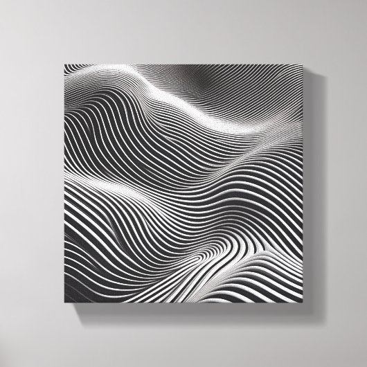 Modern Minimalistische 3D Golf Art - Abstract Mono Canvas Afdruk (Voorkant)