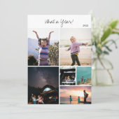 Modern Minimalistische 6 Foto Collage Jaaroverzich Feestdagenkaart (Staand voorkant)