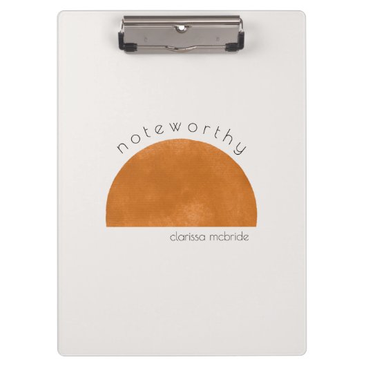 Modern Minimalistische Abstracte Zon Persoonlijk  Klembord (Voorkant)