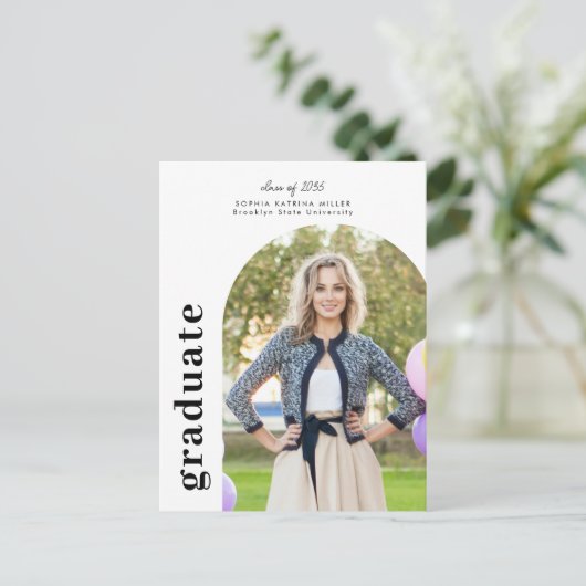 Modern minimalistische Arch 2 Foto Afstuderen Afst Briefkaart (Staand voorkant)