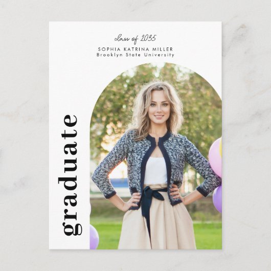 Modern minimalistische Arch 2 Foto Afstuderen Afst Briefkaart (Voorkant)