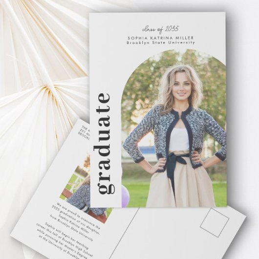 Modern minimalistische Arch 2 Foto Afstuderen Afst Briefkaart