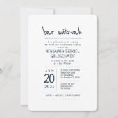 Modern + Minimalistische Bar Mitzvah Kaart (Voorkant)