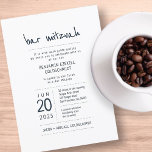 Modern   Minimalistische Bar Mitzvah Kaart<br><div class="desc">Bestaat uit playful manuscript en serif typografie; allen tegen een achtergrond van witte achtergrond. Dit wordt ontworpen door de Uitgezochte Leveringen van de Partij,  exclusief voor Zazzle. Hier te vinden op: http://www.zazzle.com/selectpartysupplies</div>