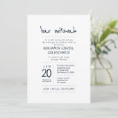 Modern + Minimalistische Bar Mitzvah Kaart (Staand voorkant)