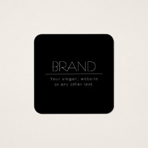 Modern Minimalistische Bewerkbare Tekst   Zwart &  Vierkante Visitekaartjes