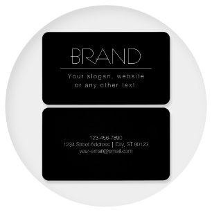 Modern Minimalistische Bewerkbare Tekst   Zwart &  Visitekaartje