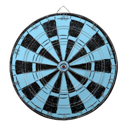 Modern Minimalistische Blauw en Zwart Dartbord