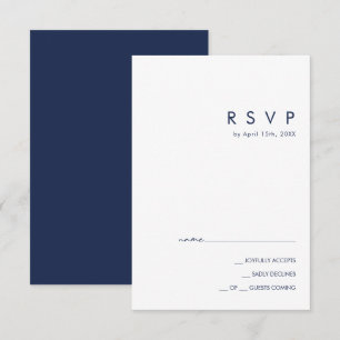 Modern minimalistische blauw RSVP-kaart RSVP Kaartje