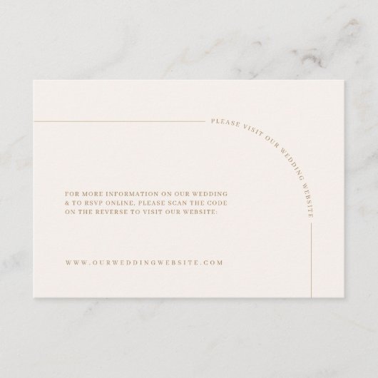 Modern minimalistische Boho Wedding Website Informatiekaartje (Voorkant)