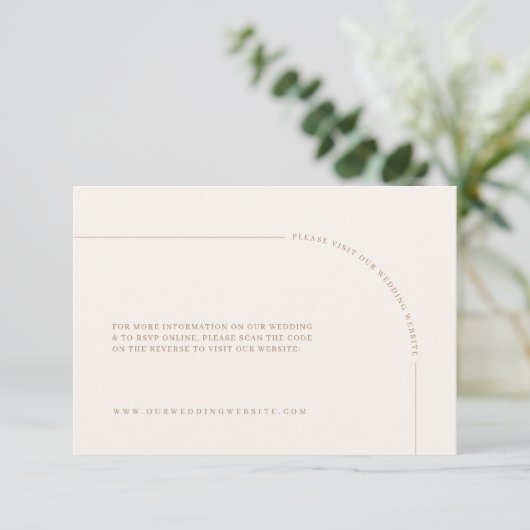 Modern minimalistische Boho Wedding Website Informatiekaartje (Staand voorkant)