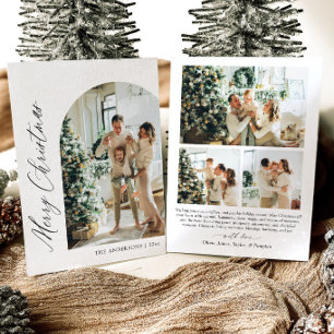 Modern Minimalistische Boog Foto Prettig Kerstfees Feestdagenkaart