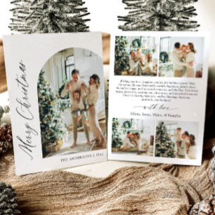 Modern Minimalistische Boog Foto Prettig Kerstfees Feestdagenkaart
