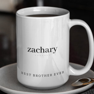 Modern Minimalistische Broer Ooit Gepersonaliseerd Tweekleurige Koffiemok