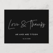 Modern minimalistische bruiloft bedankt briefkaart (Voorkant)