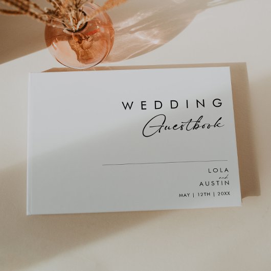 Modern minimalistische bruiloft gastenboek