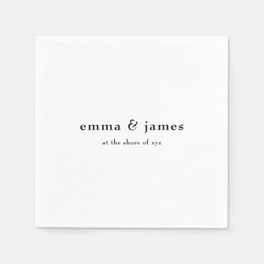 Modern minimalistische bruiloft Napkins Servet (Voorkant)