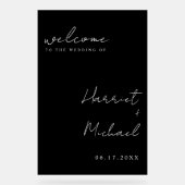 Modern minimalistische bruiloft welkom acryl bord (Voorkant)