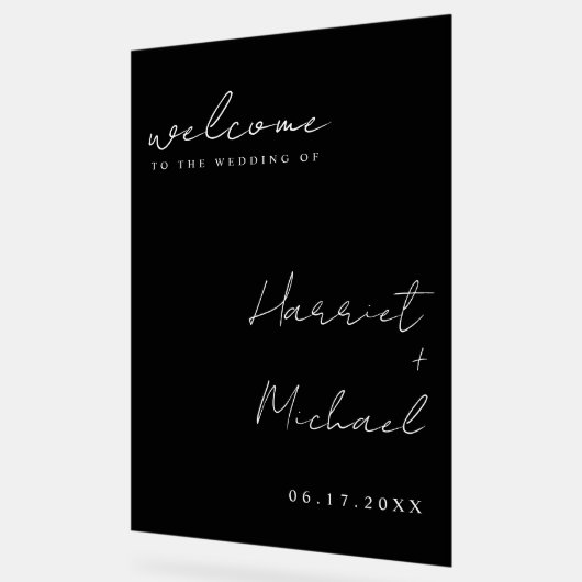 Modern minimalistische bruiloft welkom acryl bord (Hoek)