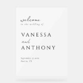 Modern minimalistische bruiloft welkom acryl bord (Voorkant)