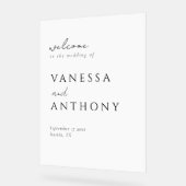 Modern minimalistische bruiloft welkom acryl bord (Hoek)