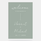 Modern minimalistische bruiloft welkom acryl bord (Voorkant)