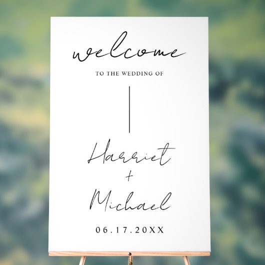 Modern minimalistische bruiloft welkom acryl bord (Neutraal)