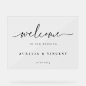 Modern minimalistische bruiloft welkom acryl bord (Voorkant)