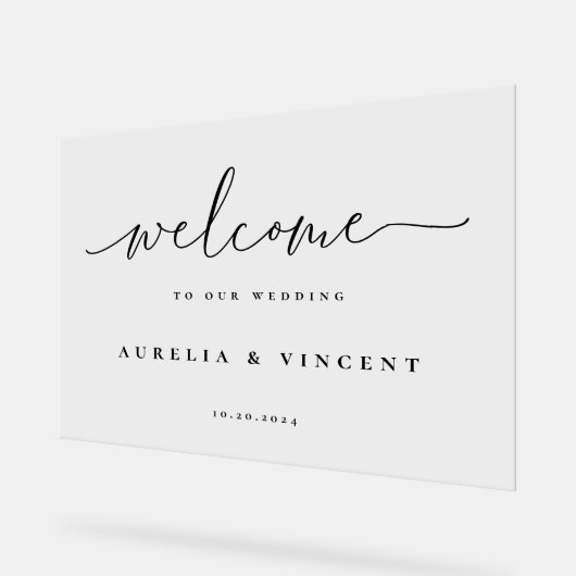 Modern minimalistische bruiloft welkom acryl bord (Hoek)