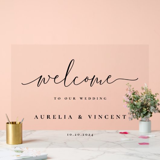 Modern minimalistische bruiloft welkom acryl bord (Huwelijk)