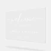 Modern minimalistische bruiloft welkom acryl bord (Hoek)