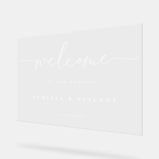Modern minimalistische bruiloft welkom acryl bord (Hoek)