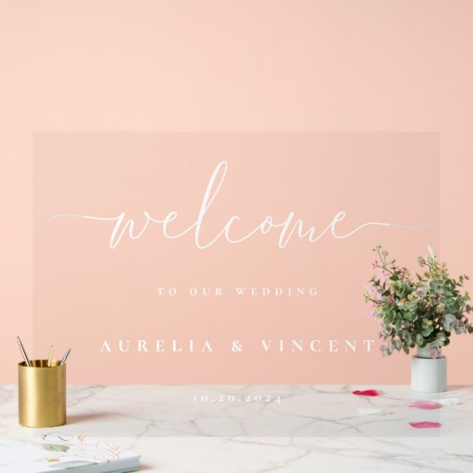 Modern minimalistische bruiloft welkom acryl bord (Huwelijk)