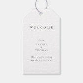 Modern minimalistische bruiloft welkom cadeaulabel (Voorkant)