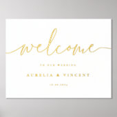 Modern minimalistische bruiloft welkom folie afdrukken (Voorkant)