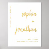 Modern minimalistische bruiloft welkom in Gold Folie Afdrukken (Voorkant)