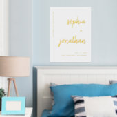 Modern minimalistische bruiloft welkom in Gold Folie Afdrukken (Insitu (Slaapkamer))